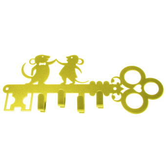 яяяКлючница "Мышата"ЗОЛОТОЙ МЕТАЛЛИК TRODOS *15