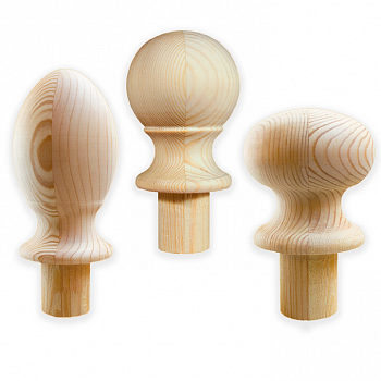 Шар для лестничного столба D 10 см Арелан, овал, с ножкой, сосна