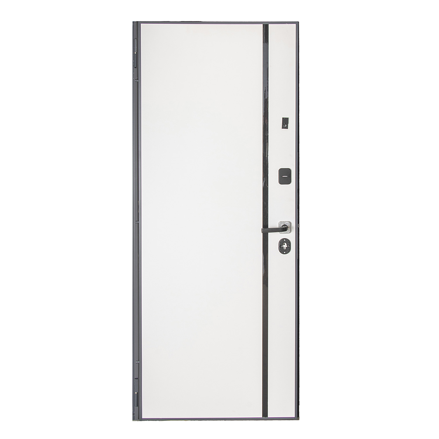 Дверь входная 2050х860х80 мм Дверной континент, правая, графит/белый софт