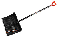 Лопата снегоуб пластик 500*390 с планкой дерев. черенком, пласт. ручкой "FINLAND" (арт.1358-Ч) *5