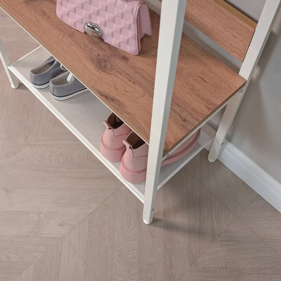 Вешалка напольная 67х30х187 см ЗМИ Торонто 23Л, дерево/белый