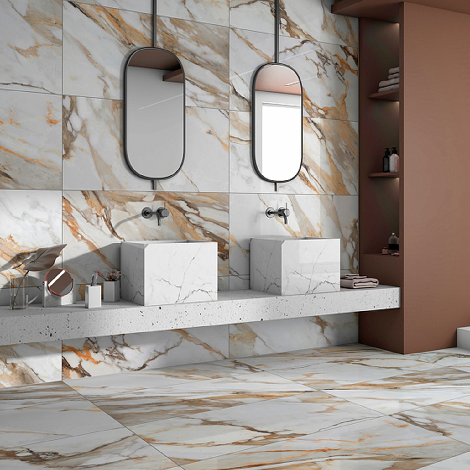 Керамогранит 1.44 м² Global Tile Borghini GT120605403PR, 1200x600x9 мм, полированный, белый