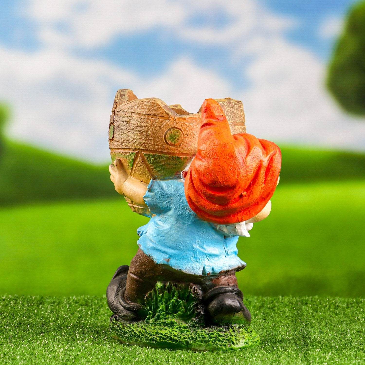 Садовая фигура "Гном с кашпо" 25х24см МИКС 9487935