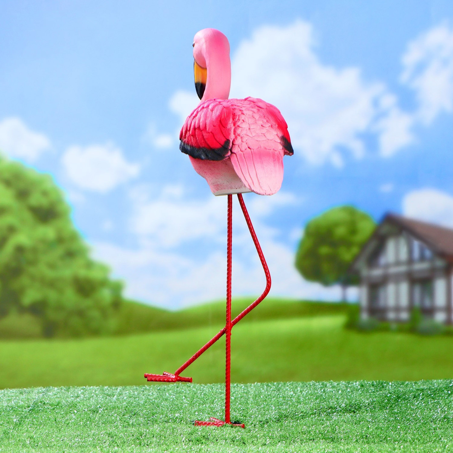 Садовая фигура "Розовый фламинго" 23х14х49см   4793755