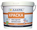 Краска латексная 3 кг фасадная Лакра, белоснежная