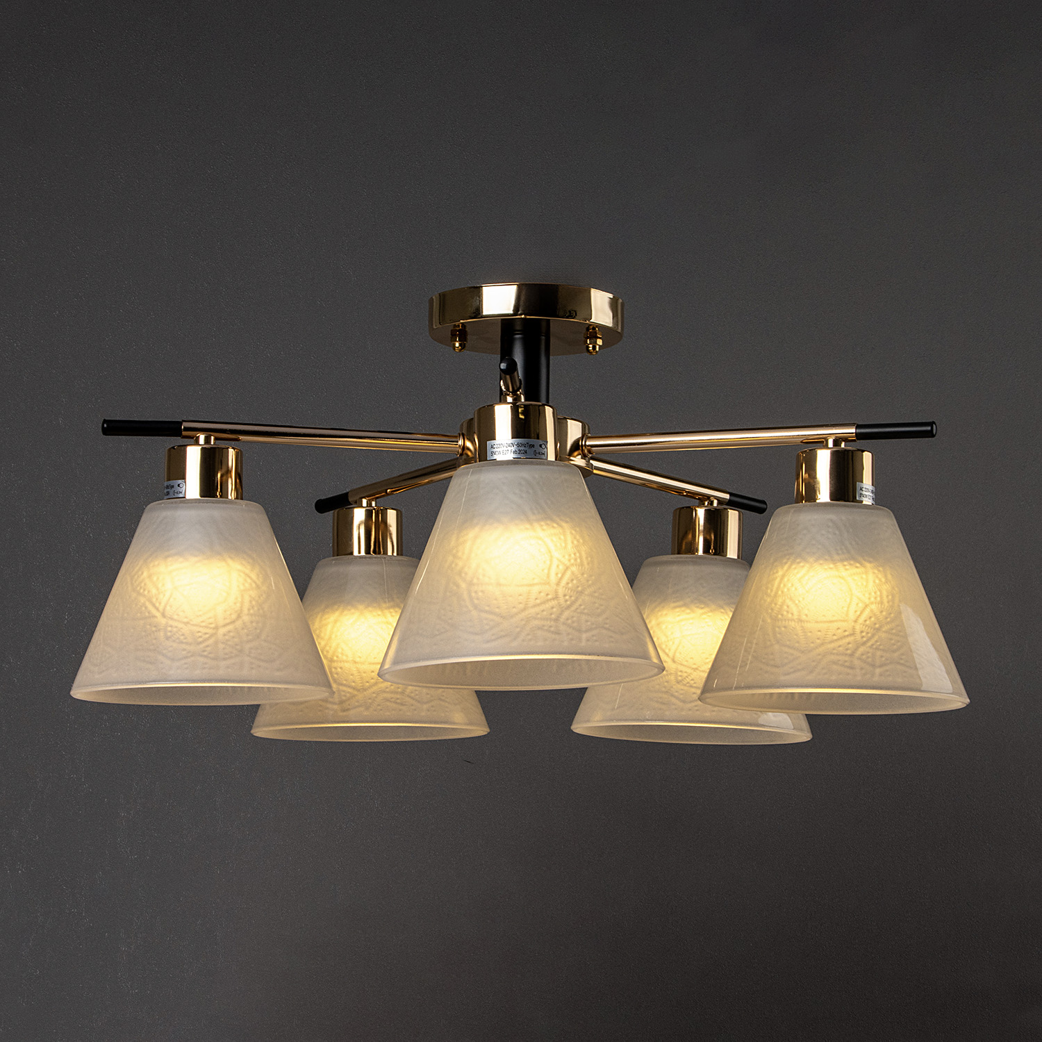 Люстра 09112-3.3-05 FG+BK 40Вт S=30м2    *2