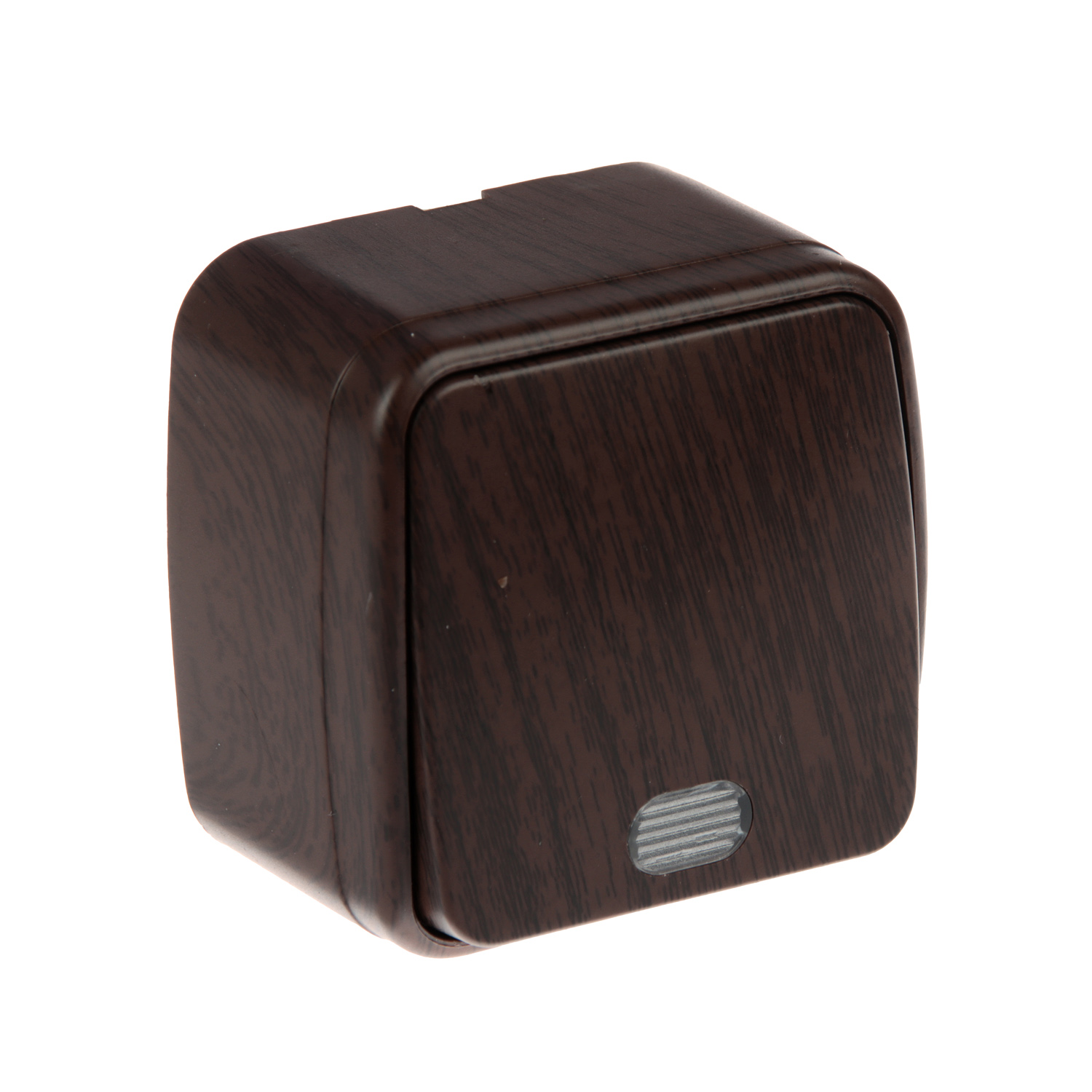 Выключатель Дача ОП 1кл. венге с подсветкой 10А Народная SQ1824-0045