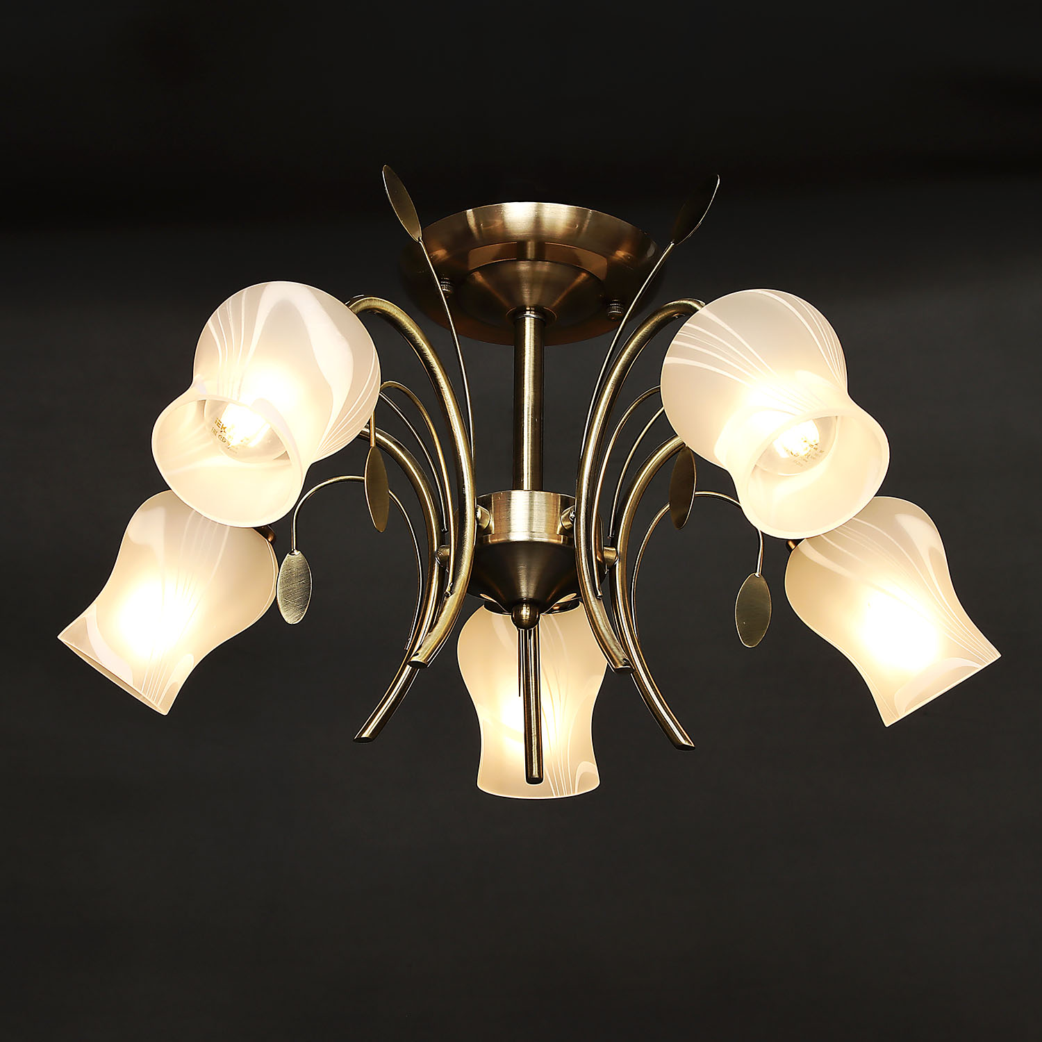 Люстра MW-Light, Е14, 5 ламп, 60 Вт, цвет античная бронза