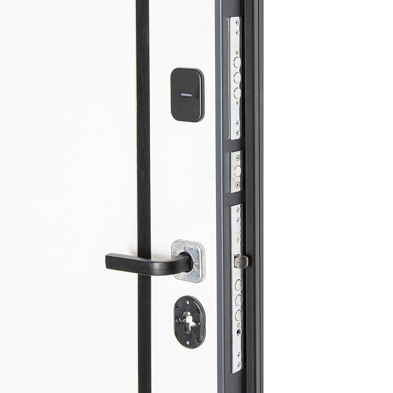 Дверь входная 2050х860х80 мм Дверной континент, правая, графит/белый софт