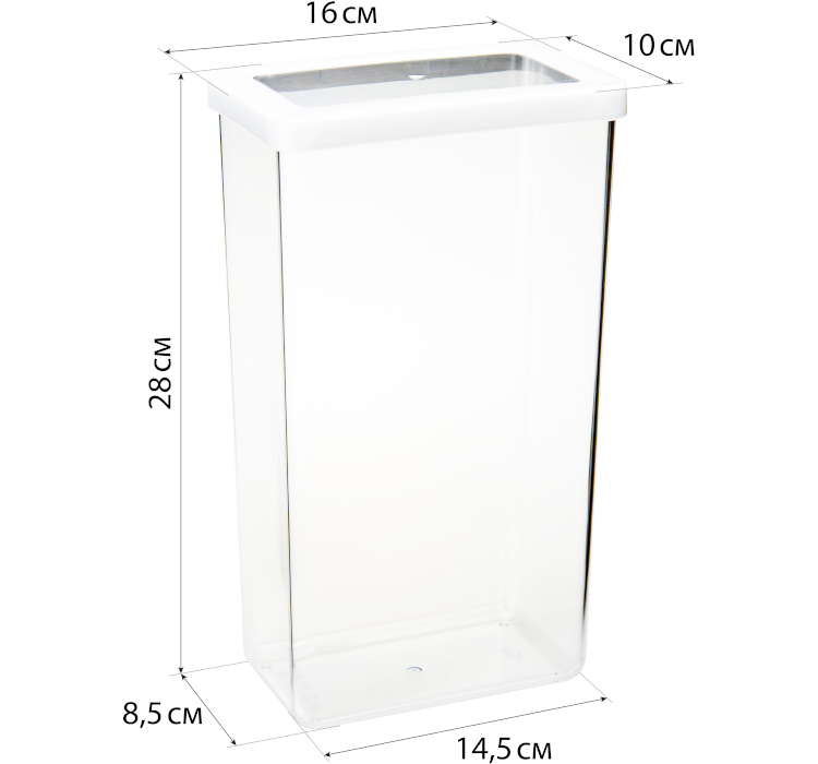 Банка для продуктов пластм. "Степ" 3,2л 160х100x280мм М1299 ("М-Пластика") *1/12