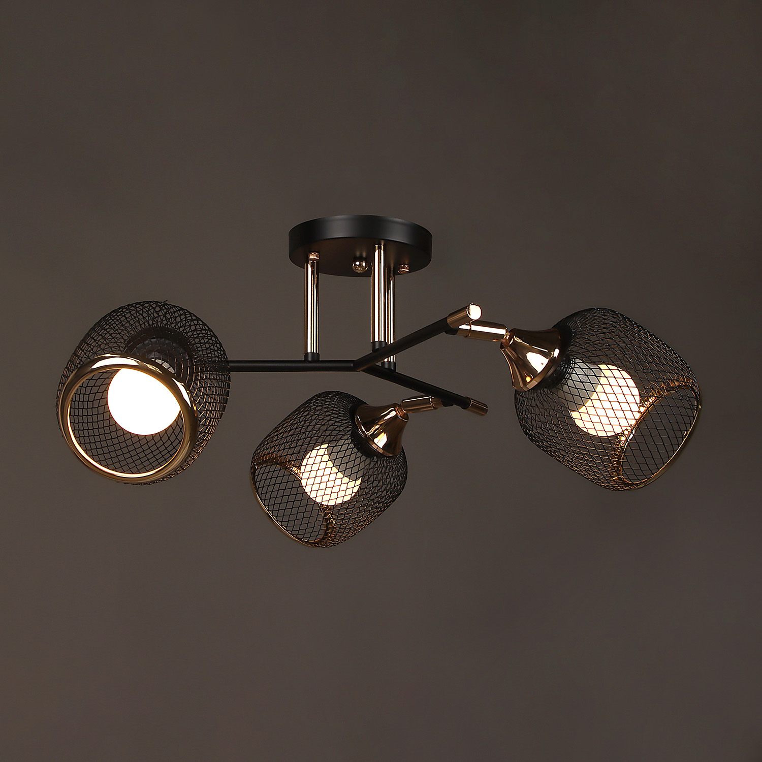 Люстра N6408/3 BK+FGD  3*40W E27 220V (d-540; h-230)  VERNER LIGHTING *1