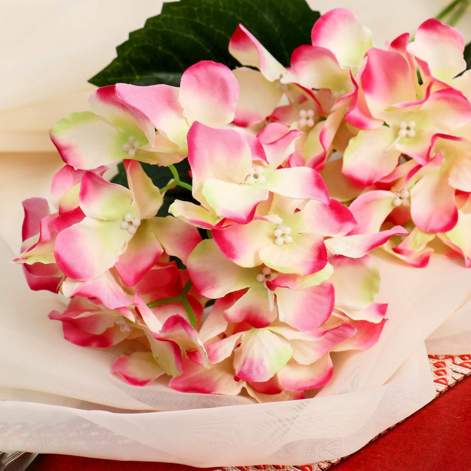 Цветы искусственные "Гортензия" d-10 см 70 см ярко-розовый   7444076