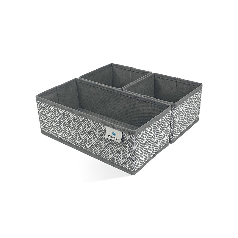 Короб для хранения нетканый материал "Листья" 1шт:280х140х100мм + 2шт:140x140x100мм Д70702.028*1/40