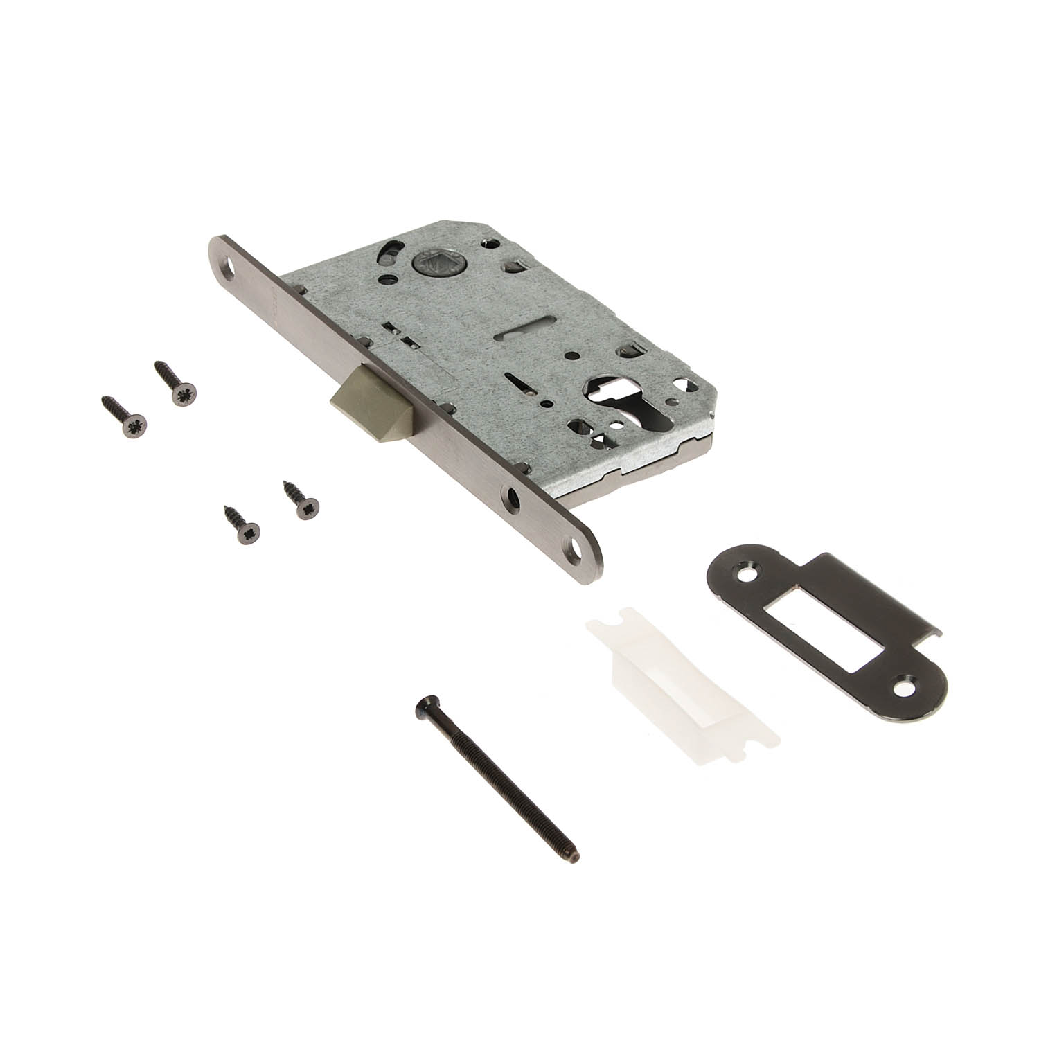 Защелка врезная п/ручку и фиксатор ГРАФИТ БЕСШУМНАЯ 5300-Р-WC-GRF Апекс *1/5/40