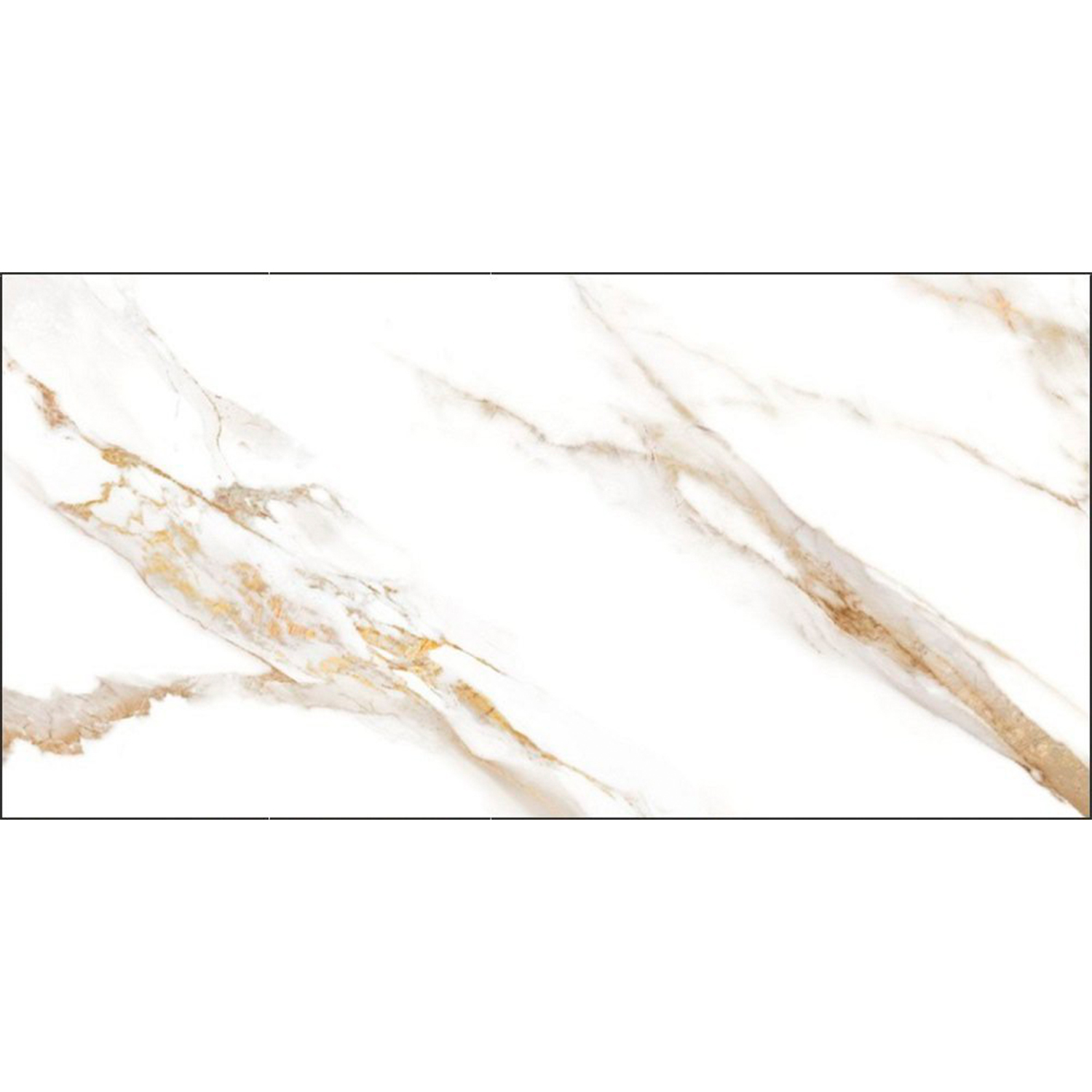 Керамогранит 1.44 м² Global Tile Calacatta Royal GT120600103MR, 1200x600x9.5 мм, белый