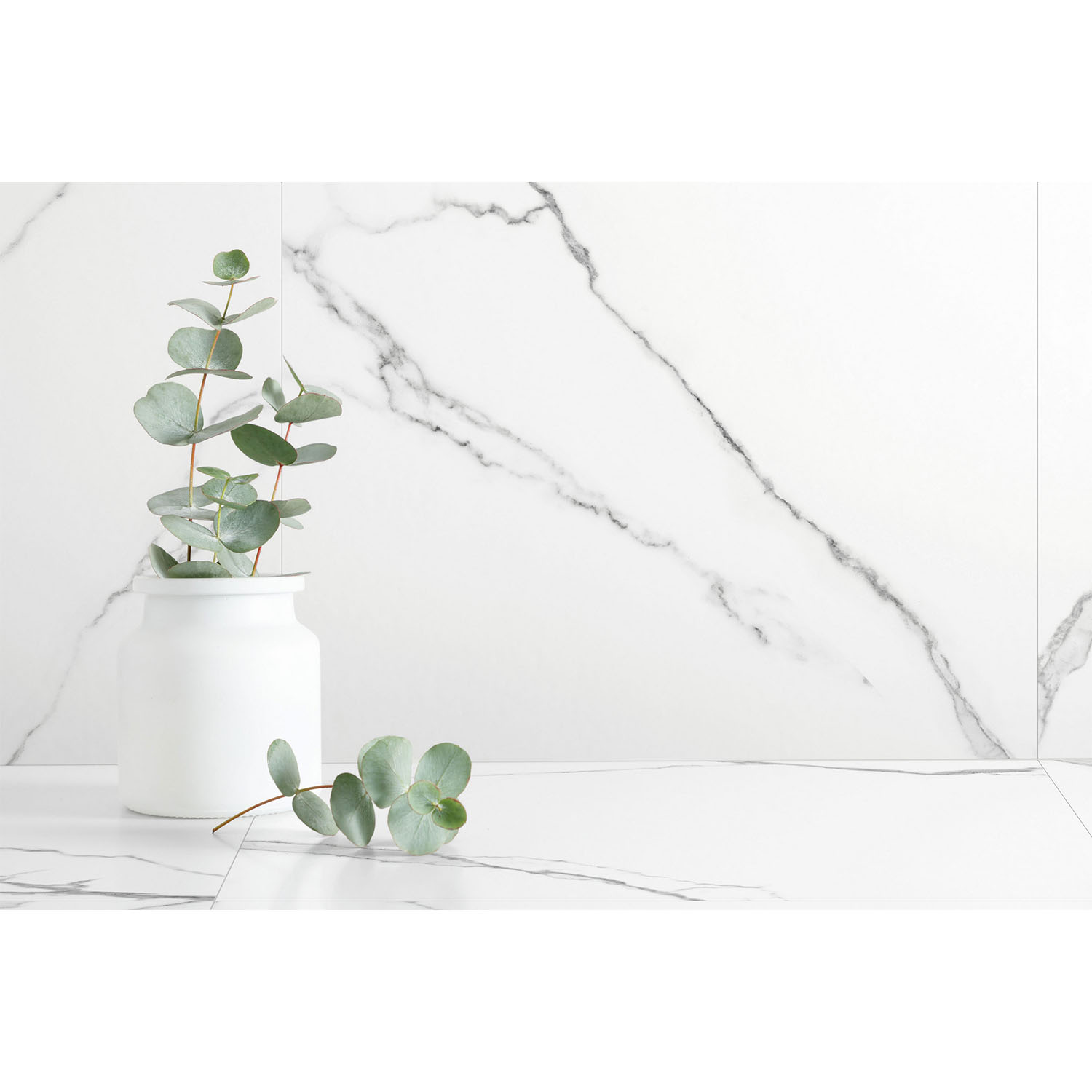 Керамогранит 1.44 м² Global Tile Marmo GT120600203MR, 1200х600х9 мм, глазурованный, белый