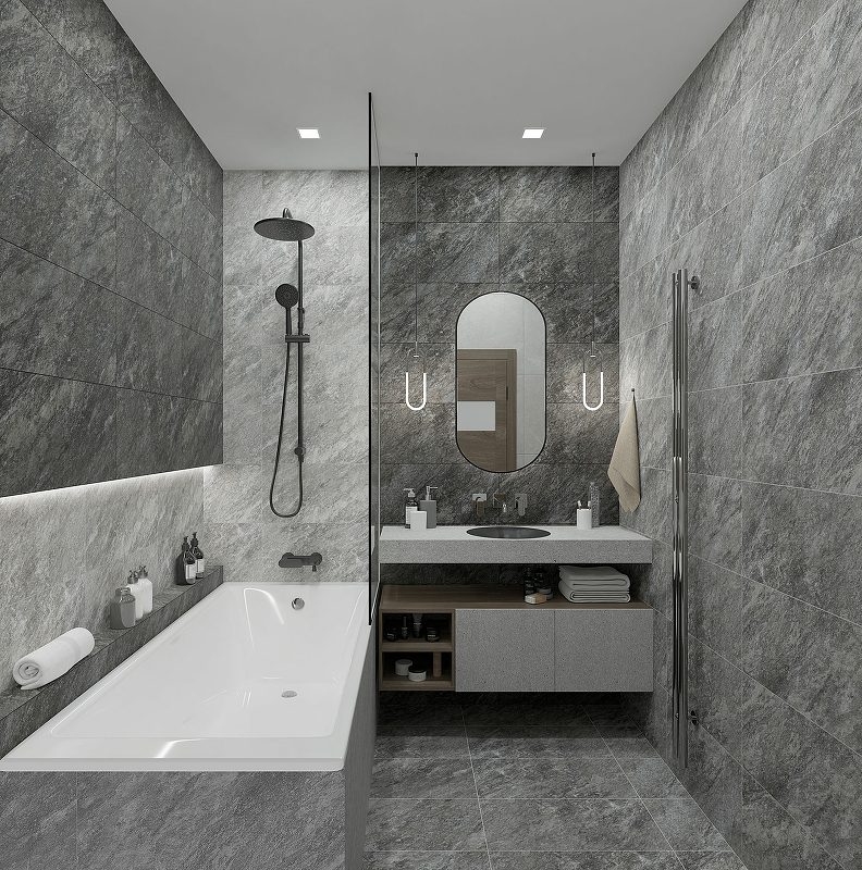 Керамогранит 1.44 м² Global Tile Thor 6260-0220, 600x300x9 мм, серый