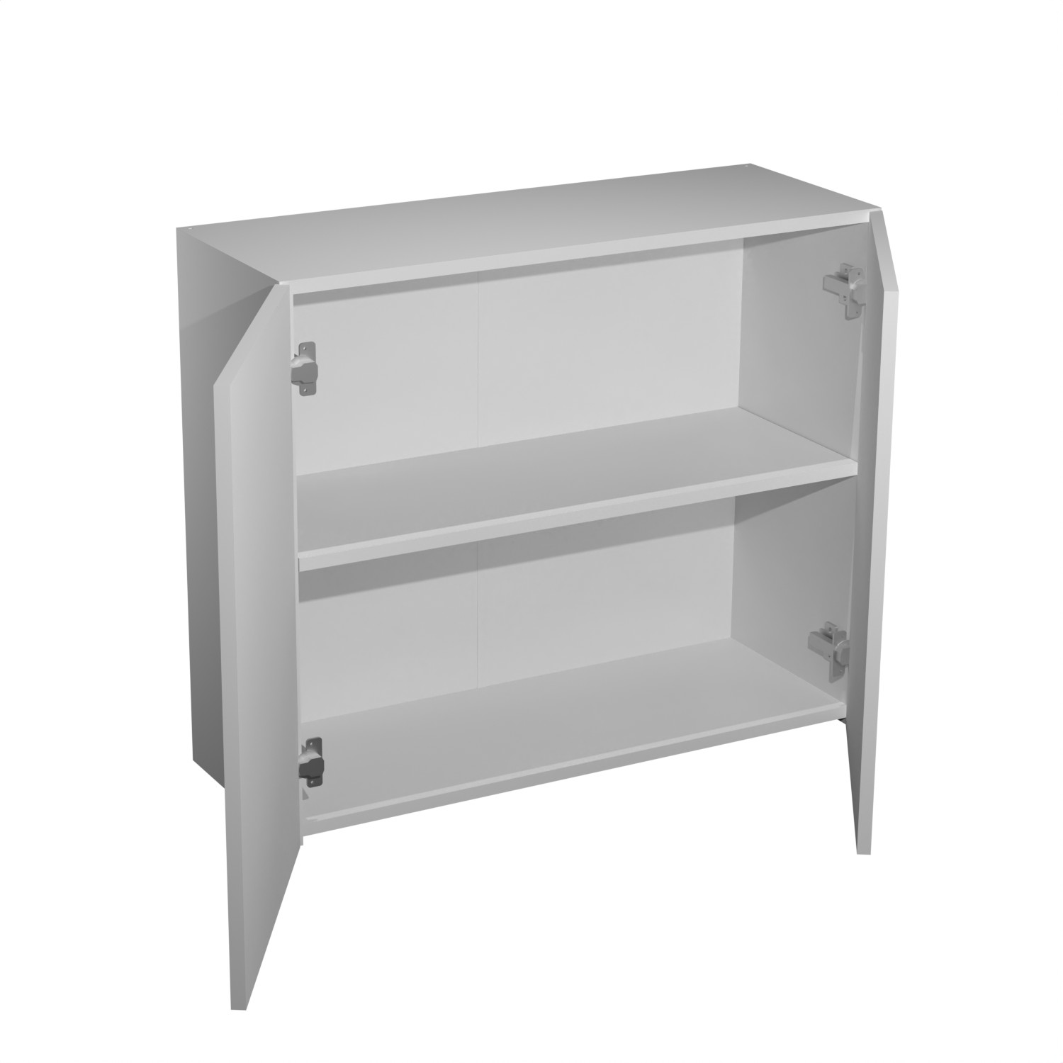 Шкаф навесной 800х676х290 мм BROZEX-WOOD Серый лед, с двумя дверцами, серый / графит