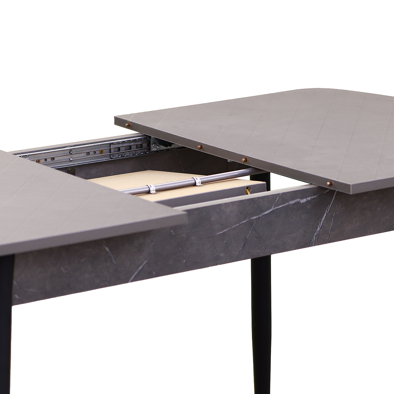 Стол универсальный КВАДРАТ ТУМАННЫЙ/ОНИКС 2 кат. (Магма) +НОГИ металл ЧЕРНЫЙ (под углом)*1