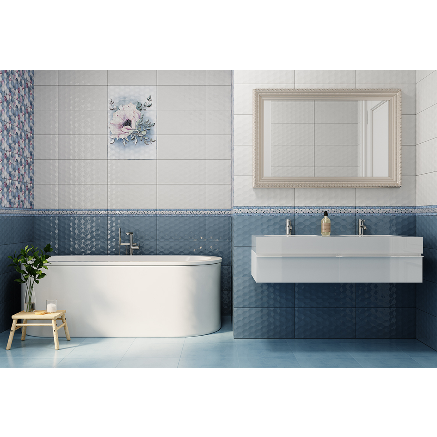 Плитка 50х25 см настенная 1.25 м² Axima Ницца, синий