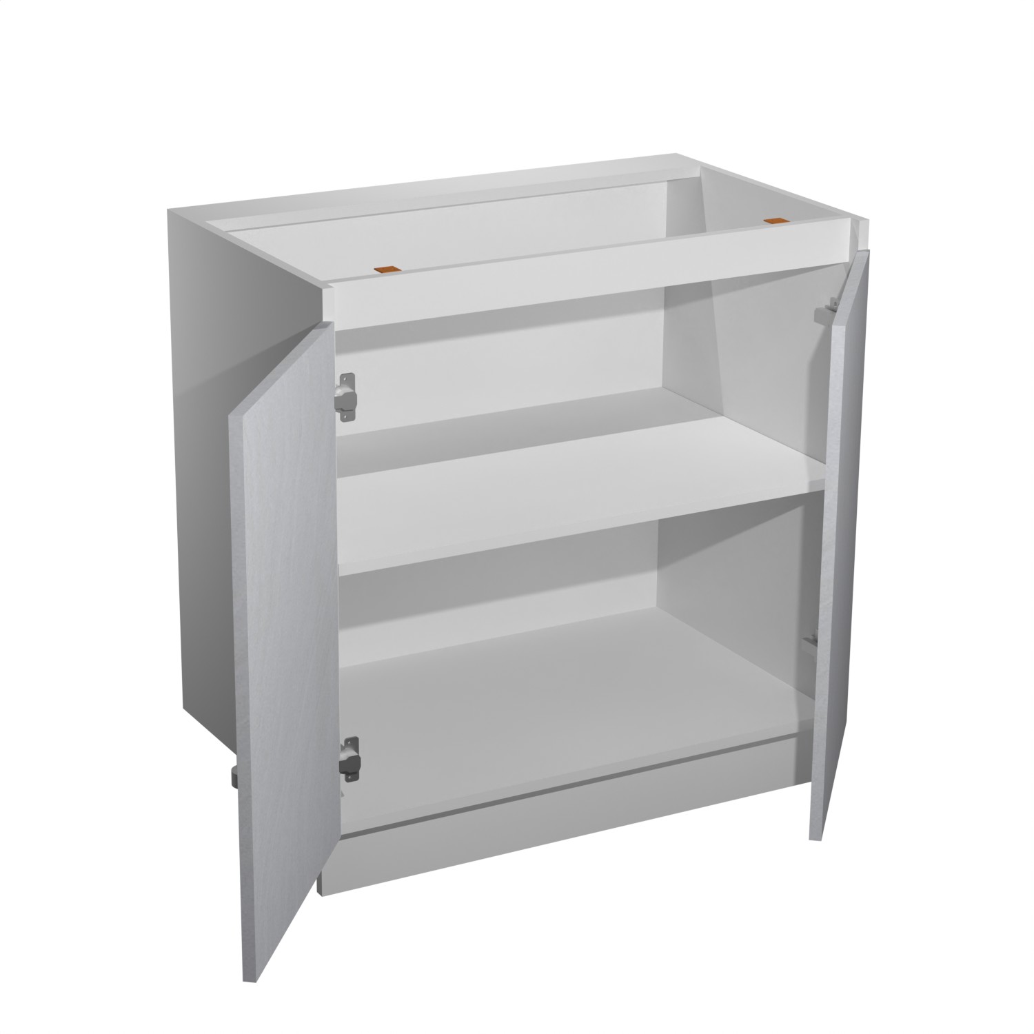 Шкаф напольный 800х850х480 мм BROZEX-WOOD Серый лед, с двумя дверцами