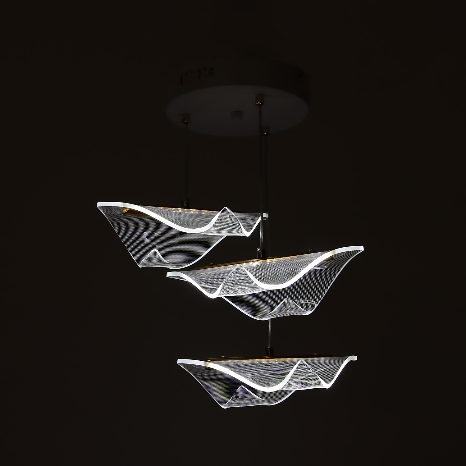 Люстра S2121/3 WT LED 3000К-6500К (h=800, d=360) б/пульта  VERNER LIGHTING *1