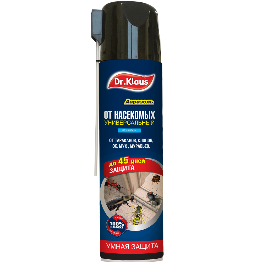 Аэрозоль универсальный от тараканов, муравьев, мух, ос и др. насекомых Доктор Клаус 600 мл *12