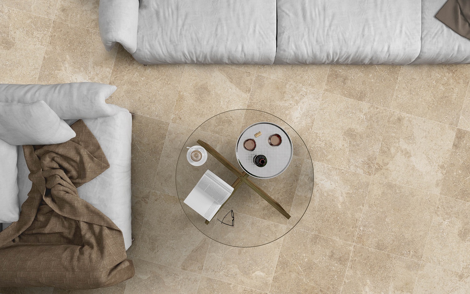 Керамогранит 1.7 м² Global Tile Aventin, 412x412x8 мм, светло-бежевый