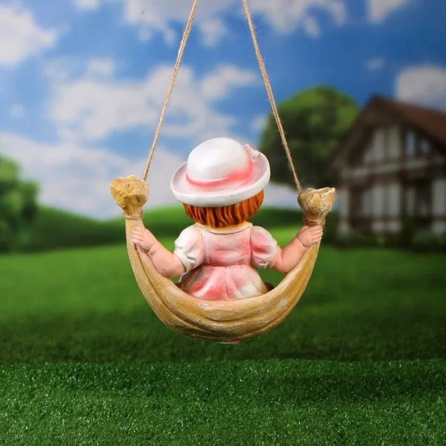 Подвесной декор "Девочка Лиза на качелях" 25х23х13см 9001838