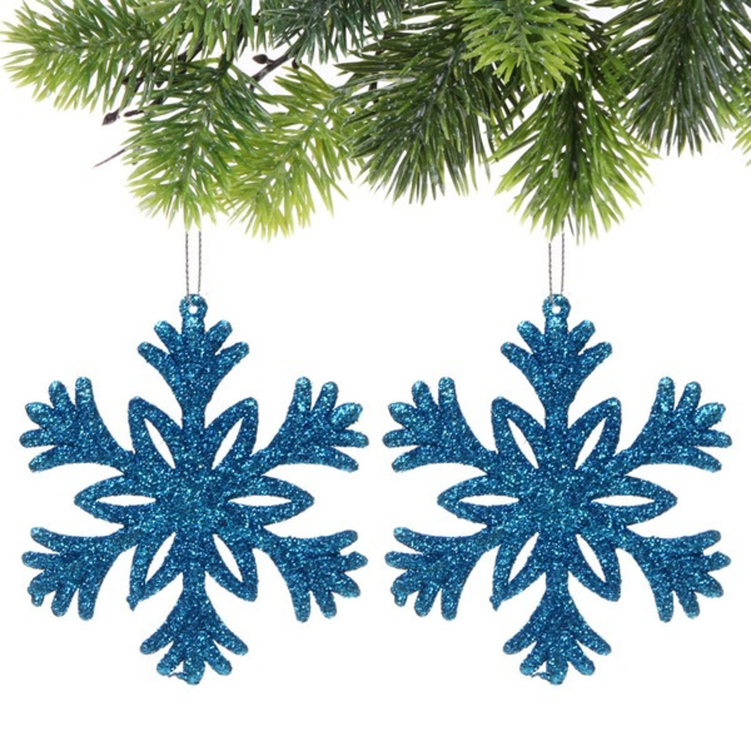 Подвеска "Снежное волшебство" 10 см (набор 2 шт), голубой