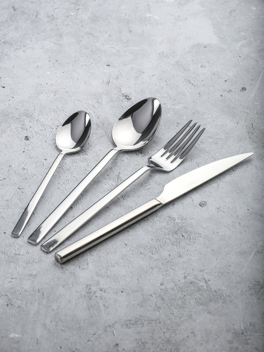 Ложка столовая нерж. "Quadro" КОМПЛЕКТ 2ШТ на подвеске DMC131 "Domenik" *1/12/72