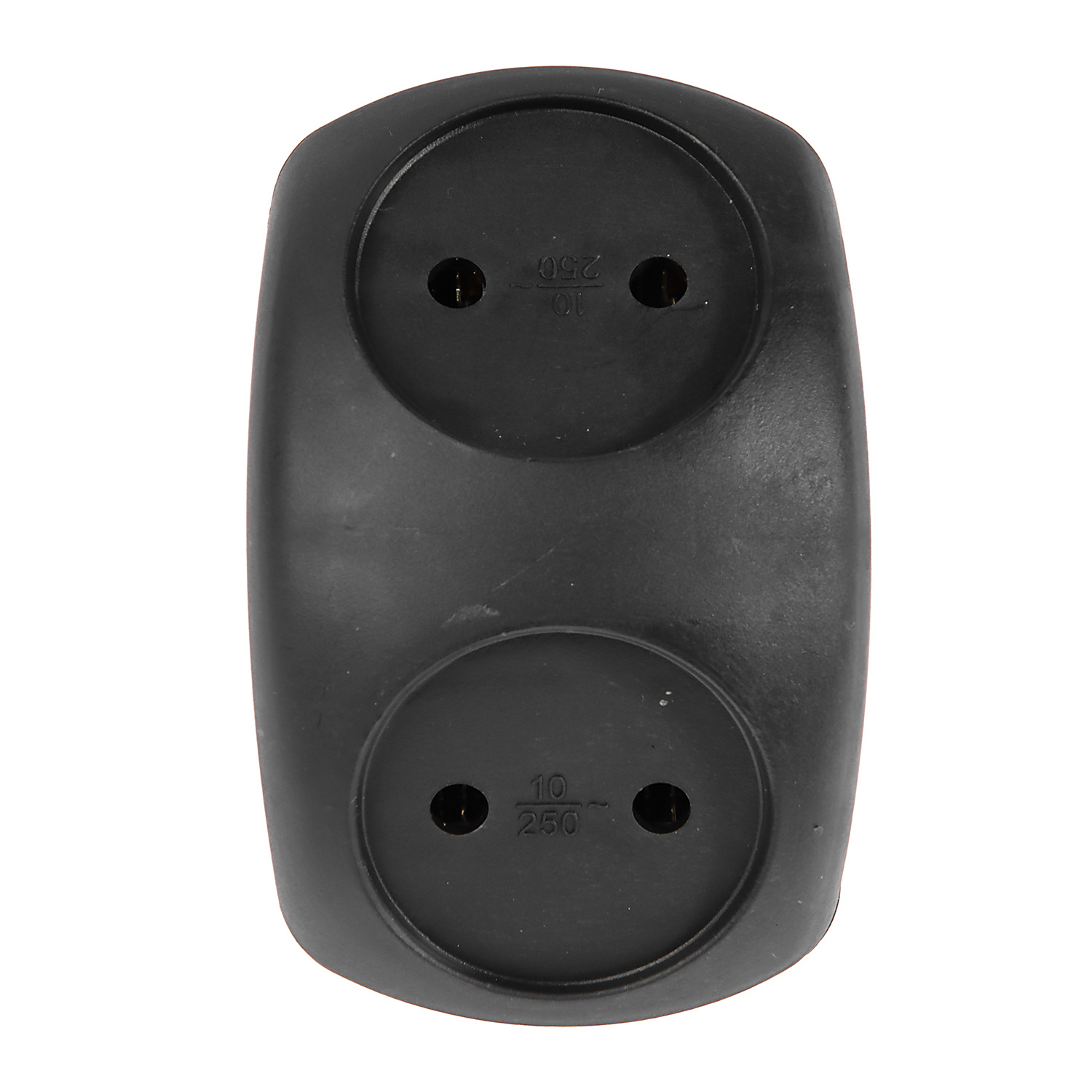 Разветвитель 2 розетки б/з 10А ЧЕРНЫЙ ЭРА SPx-2-B *1/10/60