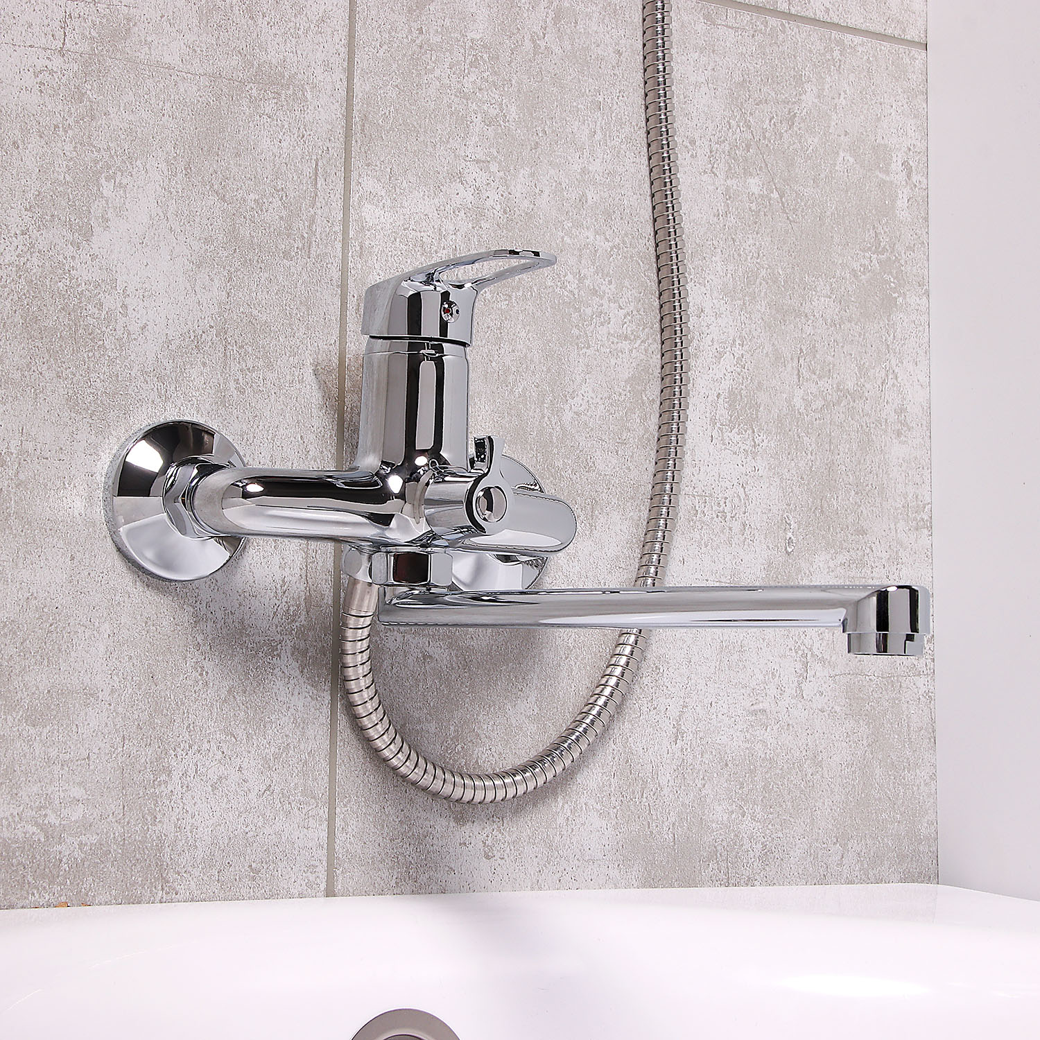 Смеситель для ванны Potato P22215, длинный излив, однорычажный