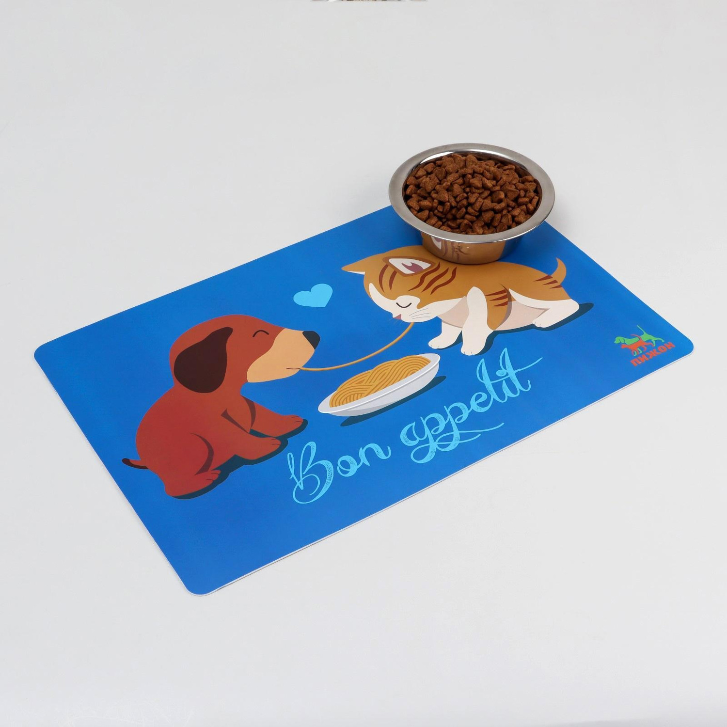 яяяКоврик под миску "Пижон" с нескользящим основанием, 43 х 28 см, "Вместе вкуснее"  6249022