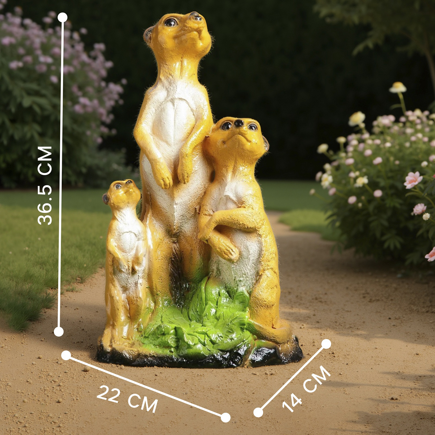 Садовая фигура "Суррикаты" 40х22см   3242412