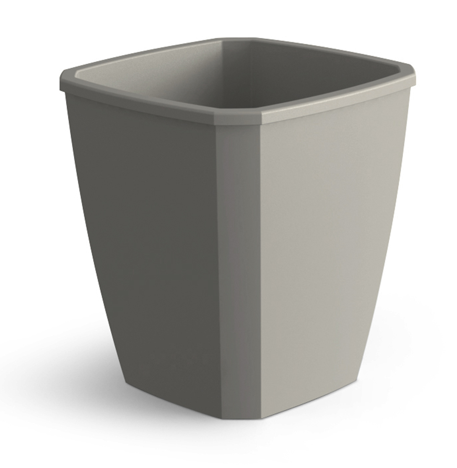 Кашпо пластм. "Лаунж" 2,4л 148x148мм h171мм со вставкой 1,6л Пыльно-серое С371ПСЕР ("Мартика") *1/12