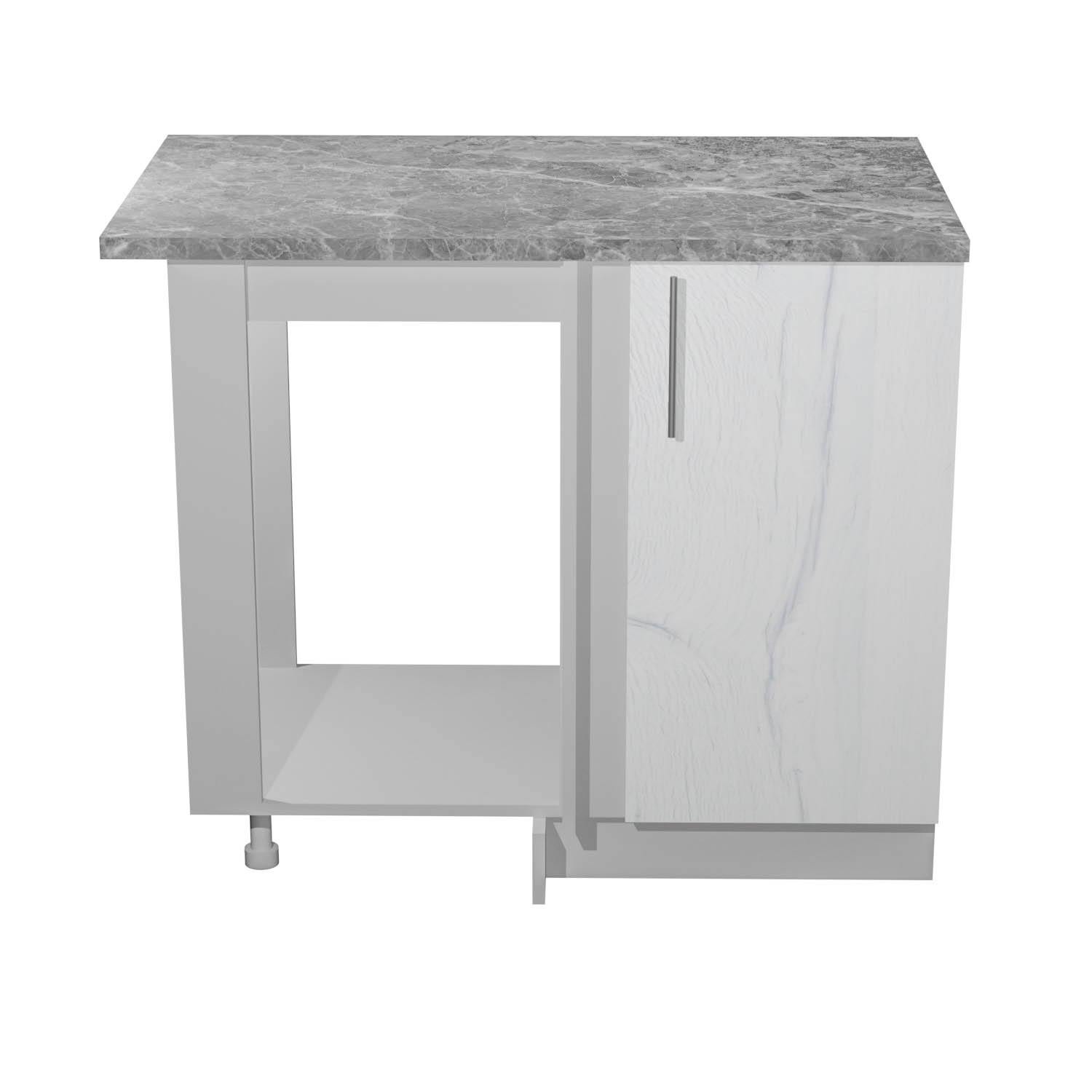 Шкаф напольный угловой 1000х850х600 мм BROZEX-WOOD Camellia, левый, с дверцей, серый / юта