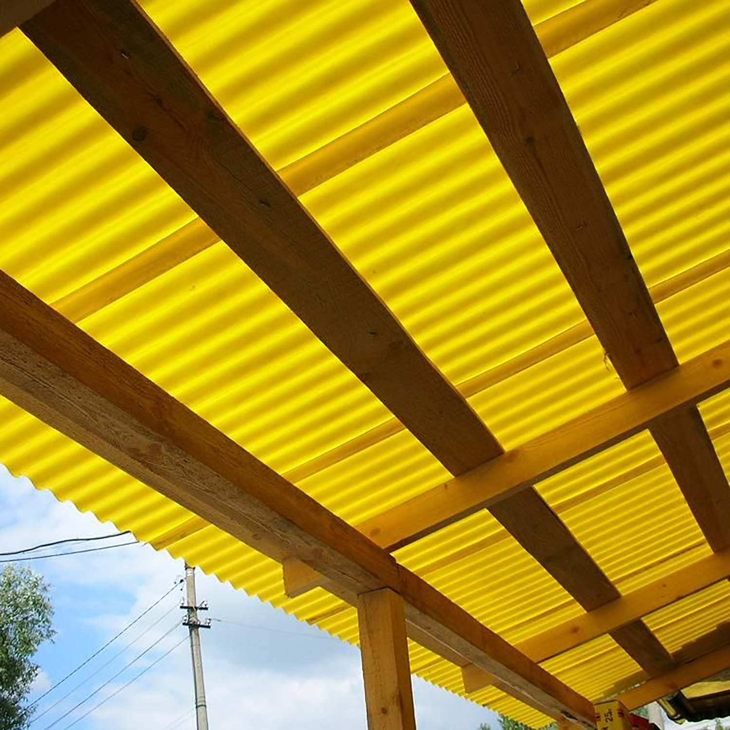 Поликарбонат 0.8 мм профилированный С-8-У стандарт, 1.15х2 м, желтый