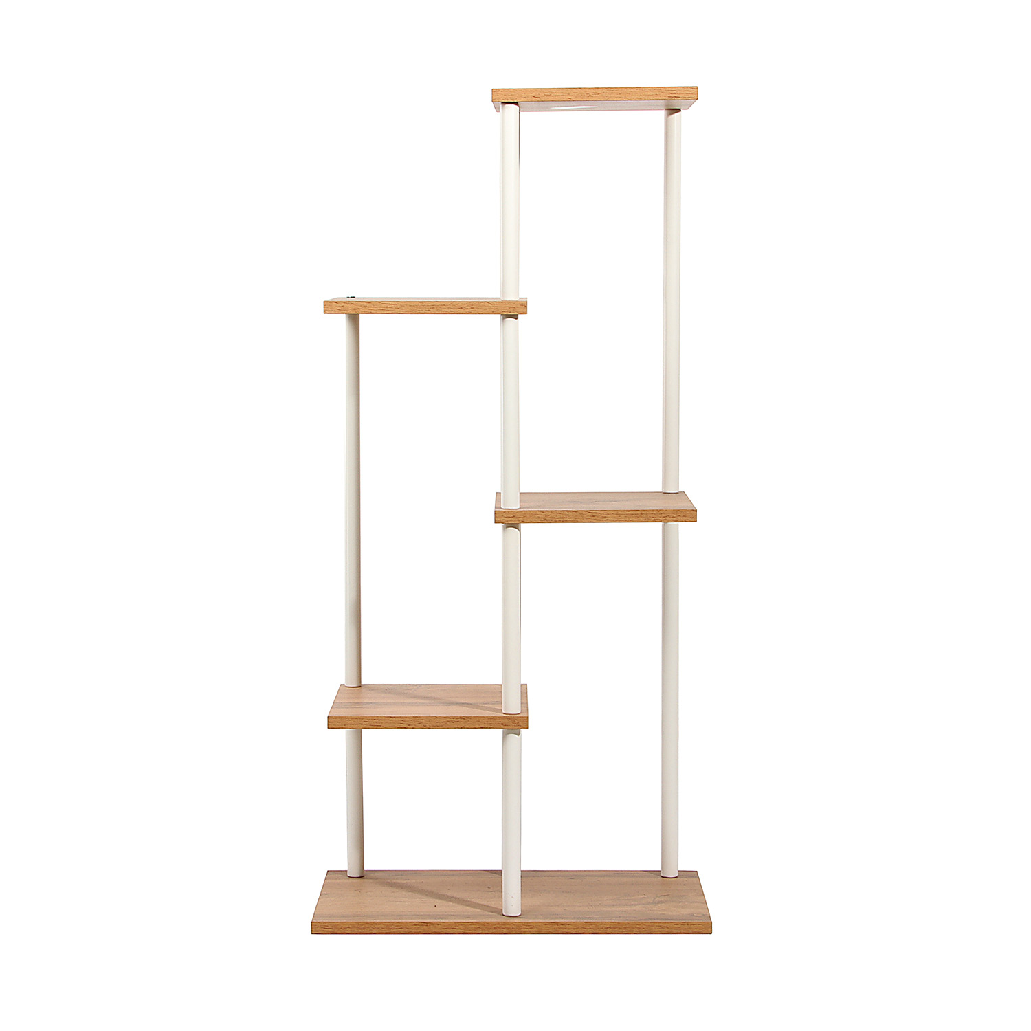 Этажерка для цвет.кашпо металл.стойки/дер.полки "Шафран15Л" 6-и м., в.1м Белый ПДЦШ15ЛБ "ЗМИ" *1