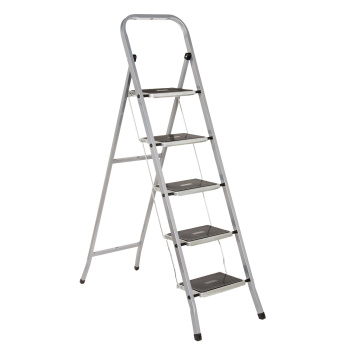 Стремянка стальная 5 ступеней, выс.верхн. пл.1,15м, ШИРОКИЕ ступени "Class Plus" "Perilla" *1/4