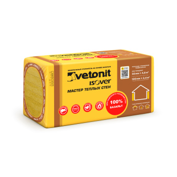 Утеплитель Vetonit Мастер теплых стен, 100 мм, 4 плиты, 2.4 м²