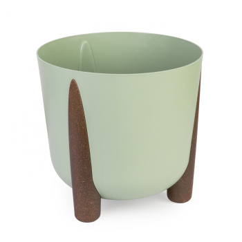 Кашпо пластм. "Жардин"  9л d верха 260мм h255мм с съем дрен.решеткой Оливковый М9143 *1/4