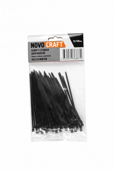 Хомут нейлон 3,0*100 черный (100шт) NovoCRAFT *1