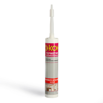 Герметик универсальный 280 мл ЭКОН, силиконовый, белый