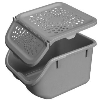 Контейнер д/овощей пластм. 7,8л 275Х240Х175мм Серый арт.434293011 ("Бытпласт") *1/6