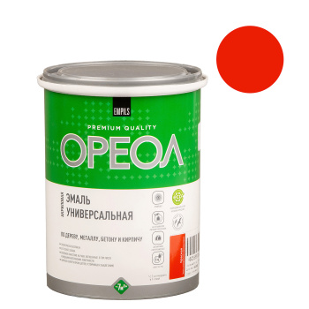 Эмаль акриловая красная 1 кг Ореол *1/6/336