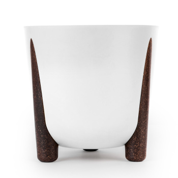 Кашпо пластм. "Жардин" 21л d верха 350мм h330мм с съем дрен.решеткой Белый М9127 *1/2