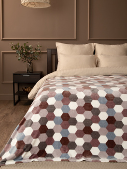 Плед 150*200см фланель мозайка-соты TF FN F142 a1520 Absolute *1 акция