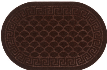 Коврик влаговпитывающий 40*60 см овал "Чешуйки" коричневый "KOVROFF" (арт.ПО/04/01/03)   *1/15