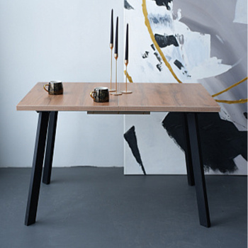 Стол обеденный прямоугольный раздв.РИНО 1200(+400)мм*800мм ДУБ ВОТАН+опора черный *1